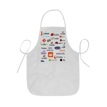 Tech logos, Ποδιά Σεφ ολόσωμη κοντή  Παιδική (44x62cm)