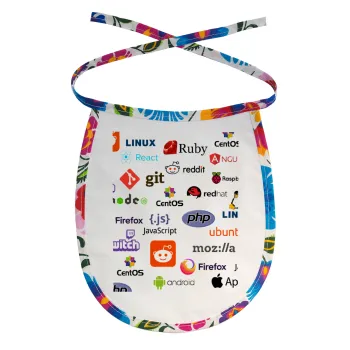 Tech logos, Σαλιάρα μωρού αλέκιαστη με κορδόνι Χρωματιστή