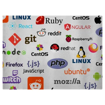 Tech logos, Επιφάνεια κοπής γυάλινη (38x28cm)