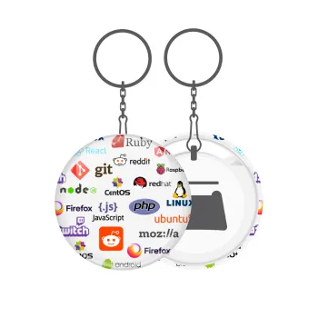 Tech logos, Μπρελόκ μεταλλικό 5cm με ανοιχτήρι