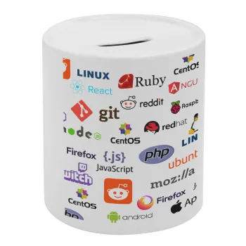 Tech logos, Κουμπαράς πορσελάνης με τάπα