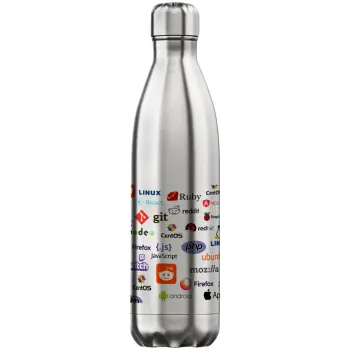 Tech logos, Inox (Stainless steel) hot metal mug, double wall, 750ml