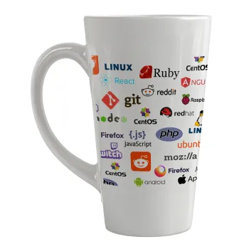 Tech logos, Κούπα κωνική Latte Μεγάλη, κεραμική, 450ml