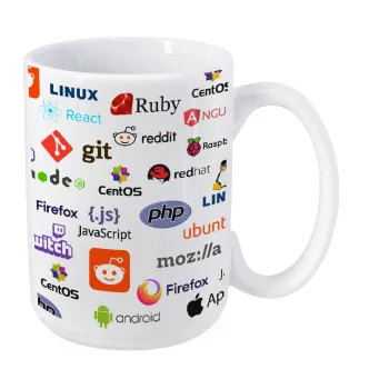 Tech logos, Κούπα Mega, κεραμική, 450ml