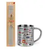 Easter Set, metallic thermal cup (300ml) & Easter aromatic flat candle (30cm) (GRAY)