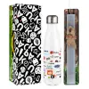Easter candle, metallic white thermos bottle (500ml) & aromatic flat candle (30cm) (GRAY)