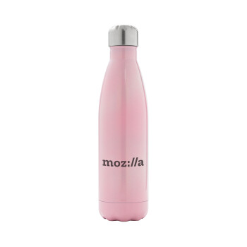 moz:lla, Μεταλλικό παγούρι θερμός Ροζ Ιριδίζον (Stainless steel), διπλού τοιχώματος, 500ml