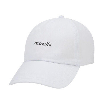 moz:lla, Καπέλο ενηλίκων Jockey Λευκό (snapback, 5-φύλλο, unisex)