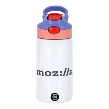 moz:lla, Παιδικό παγούρι θερμό, ανοξείδωτο, με καλαμάκι ασφαλείας, ροζ/μωβ (350ml)