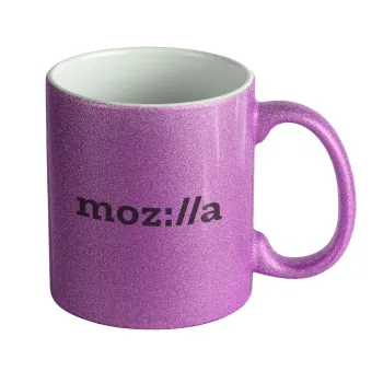 moz:lla, Κούπα Μωβ Glitter που γυαλίζει, κεραμική, 330ml