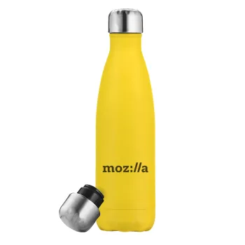 moz:lla, Μεταλλικό παγούρι θερμός Κίτρινος (Stainless steel), διπλού τοιχώματος, 500ml
