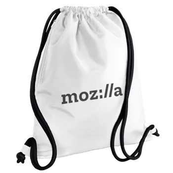 moz:lla, Backpack pouch GYMBAG white, with pocket (40x48cm) & thick cords