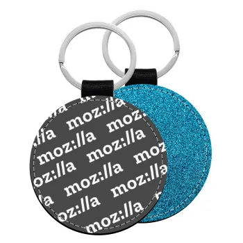 moz:lla, Μπρελόκ Δερματίνη, στρογγυλό ΜΠΛΕ (5cm)