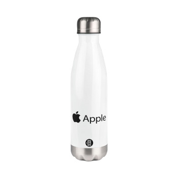 apple, Μεταλλικό παγούρι θερμός Λευκό (Stainless steel), διπλού τοιχώματος, 500ml