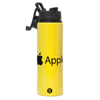apple, Metallic water bottle with safety lid, 850ml aluminum