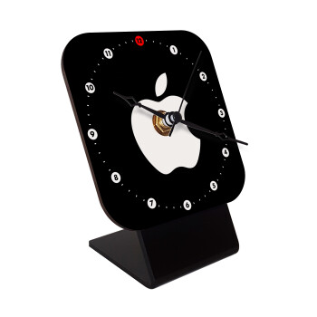 apple, Επιτραπέζιο ρολόι ξύλινο με δείκτες (10cm)