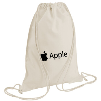 apple, Τσάντα πλάτης πουγκί GYMBAG natural (28x40cm)