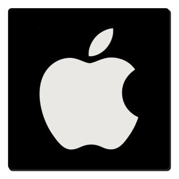 apple, Τετράγωνο μαγνητάκι ξύλινο 6x6cm