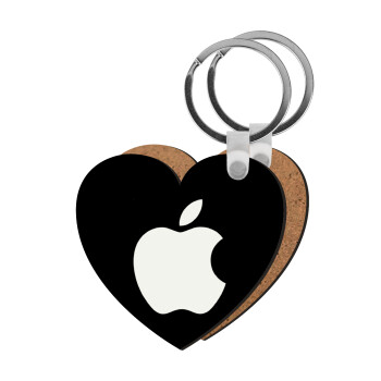apple, Μπρελόκ Ξύλινο καρδιά MDF