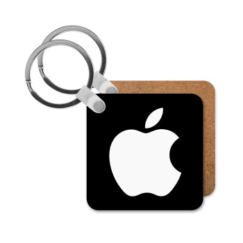 apple, Μπρελόκ Ξύλινο τετράγωνο MDF 5cm (3mm πάχος)
