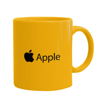apple, Ceramic coffee mug yellow, 330ml (1pcs)