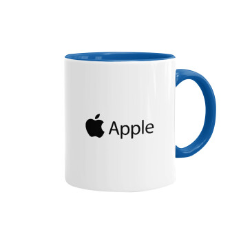 apple, Mug colored blue, ceramic, 330ml