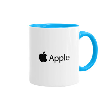 apple, Mug colored light blue, ceramic, 330ml