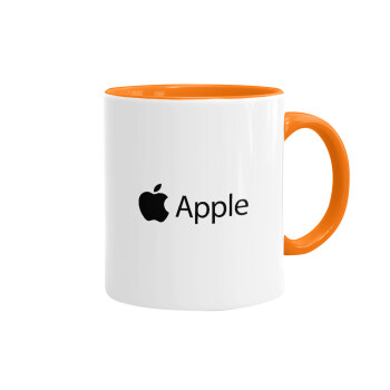 apple, Κούπα χρωματιστή πορτοκαλί, κεραμική, 330ml