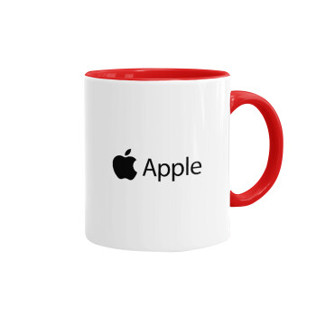 apple, Κούπα χρωματιστή κόκκινη, κεραμική, 330ml