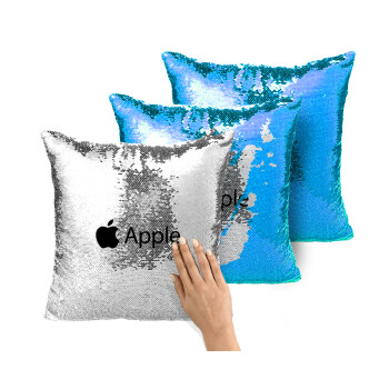 apple, Μαξιλάρι καναπέ Μαγικό Μπλε με πούλιες 40x40cm περιέχεται το γέμισμα