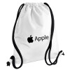 Backpack pouch GYMBAG white, with pocket (40x48cm) & thick cords