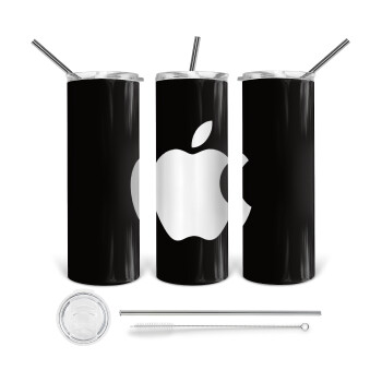 apple, Tumbler stainless steel 600ml, with metal straw & cleaning brush