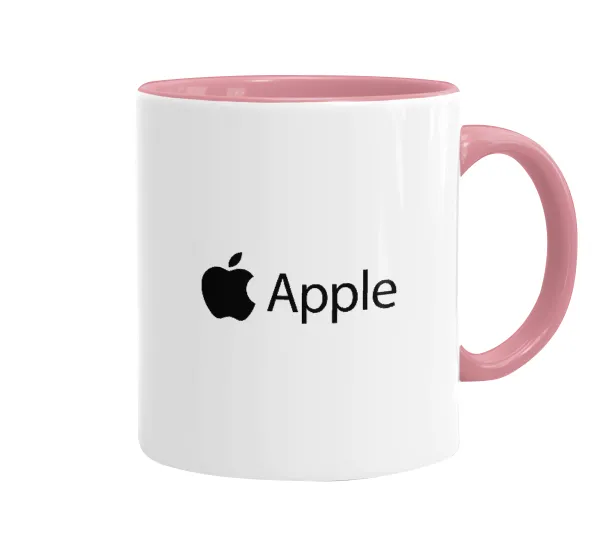apple — Κούπα χρωματιστή ροζ, κεραμική, 330ml