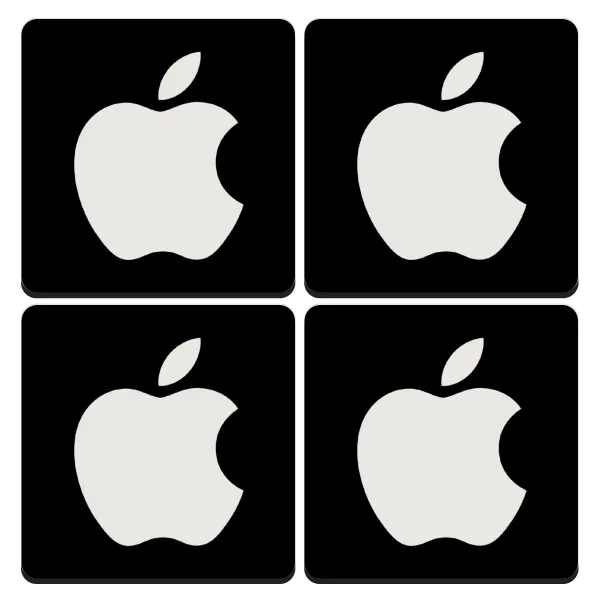 apple — Set of 4 square wooden coasters (9cm)