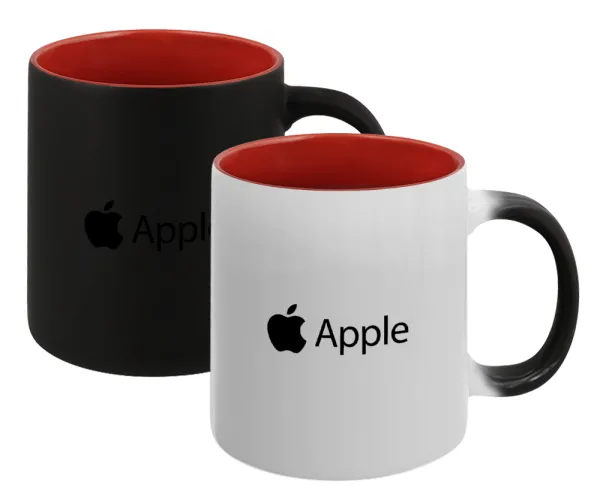 apple — Κούπα Μαγική εσωτερικό κόκκινο, κεραμική, 330ml που αλλάζει χρώμα με το ζεστό ρόφημα