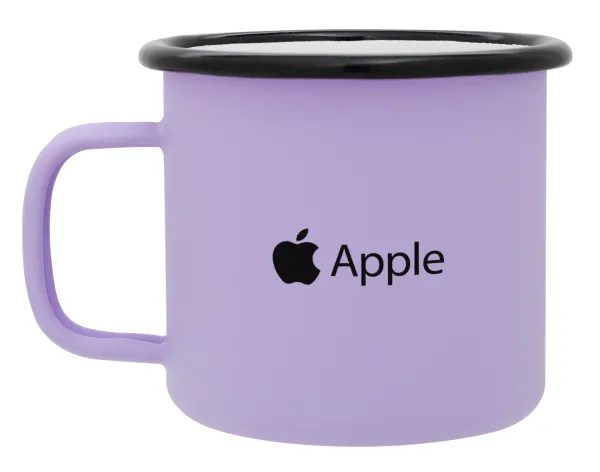 apple — Metal enamel mug, matte light pastel purple, 360ml