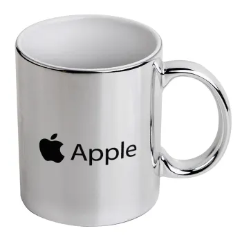 apple, Mug ceramic, silver mirror, 330ml
