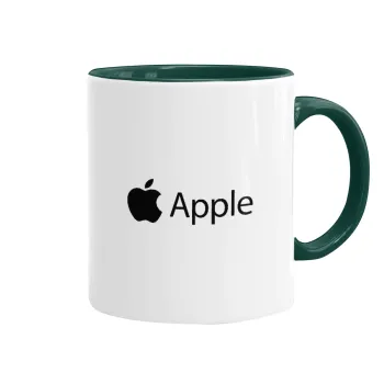 apple, Κούπα χρωματιστή πράσινη, κεραμική, 330ml