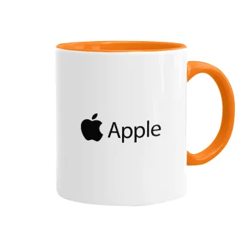 apple, Κούπα χρωματιστή πορτοκαλί, κεραμική, 330ml