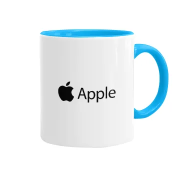 apple, Κούπα χρωματιστή γαλάζια, κεραμική, 330ml