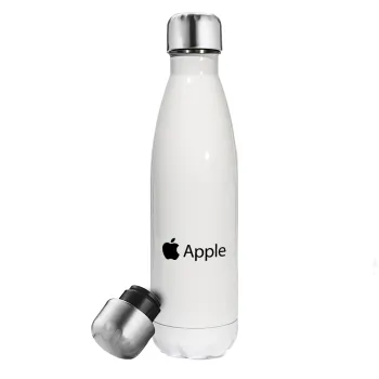 apple, Μεταλλικό παγούρι θερμός Λευκό (Stainless steel), διπλού τοιχώματος, 500ml