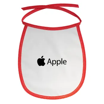 apple, Σαλιάρα μωρού αλέκιαστη με κορδόνι Κόκκινη
