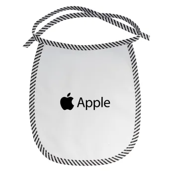 apple, Σαλιάρα μωρού αλέκιαστη με κορδόνι Μαύρη