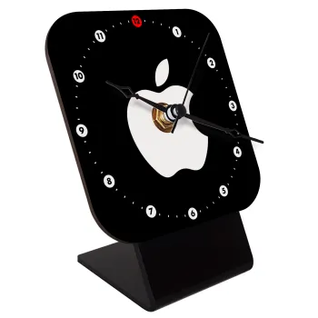 apple, Quartz Wooden table clock with hands (10cm)