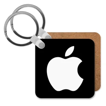 apple, Μπρελόκ Ξύλινο τετράγωνο MDF