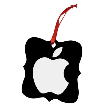 apple, Christmas ornament polygon wooden 7.5cm