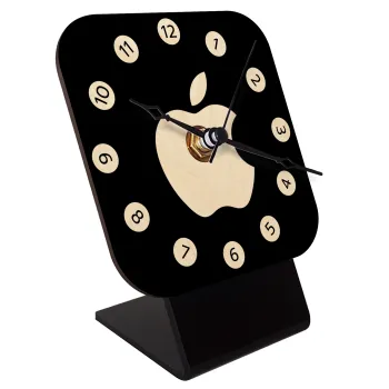apple, Επιτραπέζιο ρολόι σε φυσικό ξύλο (10cm)