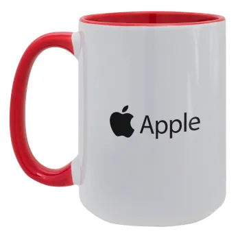 apple, Κούπα Mega 15oz, κεραμική Κόκκινη, 450ml