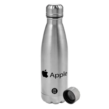 apple, Metallic water bottle, stainless steel, 750ml