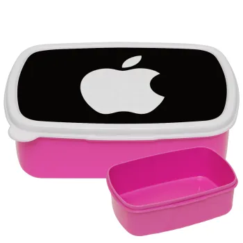 apple, ΡΟΖ παιδικό δοχείο φαγητού (lunchbox) πλαστικό (BPA-FREE) Lunch Βox M18 x Π13 x Υ6cm